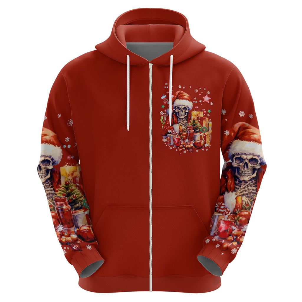 Skeleton Santa Claus Hoodie I'm Just Here For The Ho Ho Ho DT01