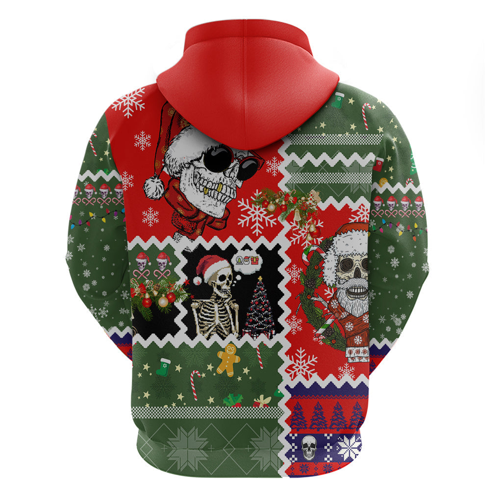 Skeleton Santa Claus Hoodie Moodboard Skull Ugly Christmas DT01