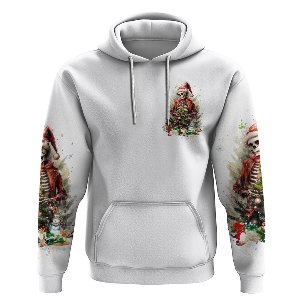 Skeleton Santa Claus Hoodie On The Naughty List And I Regret Nothing DT01