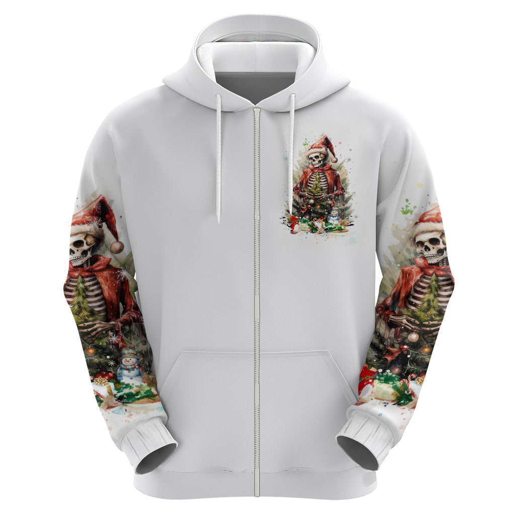 Skeleton Santa Claus Hoodie On The Naughty List And I Regret Nothing DT01