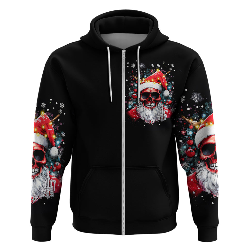 Skeleton Santa Claus Hoodie Merry Christmas Bitches DT01