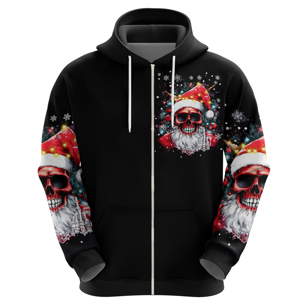 Skeleton Santa Claus Hoodie Merry Christmas Bitches DT01