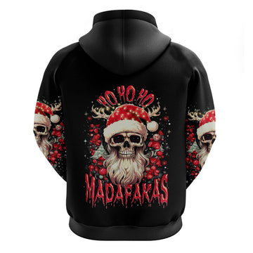 Skull Santa Claus Hoodie Ho Ho Ho Madafakas DT01