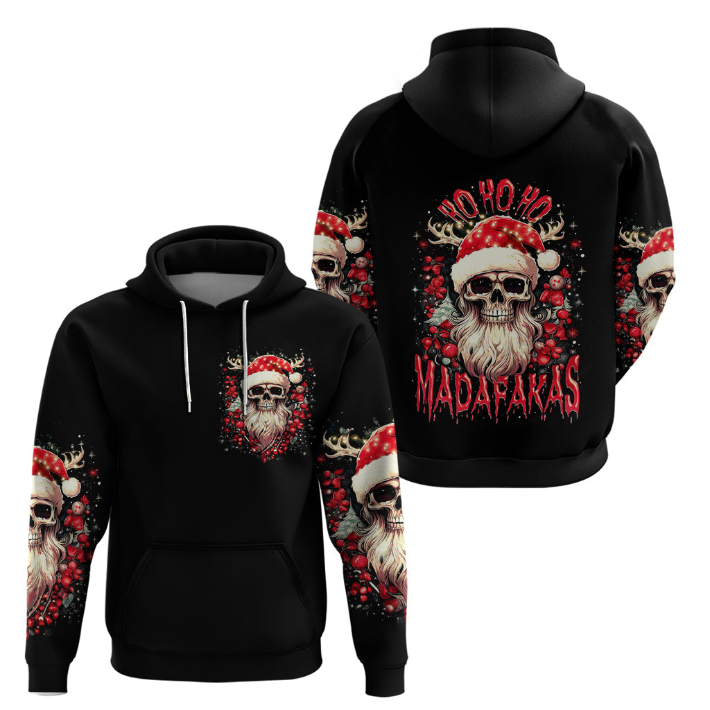Skull Santa Claus Hoodie Ho Ho Ho Madafakas DT01