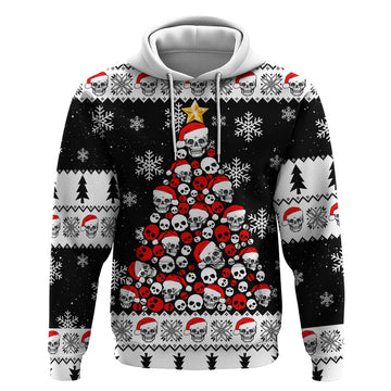 Skull Santa Hoodie Tree Skull Santa Ugly Christmas DT01