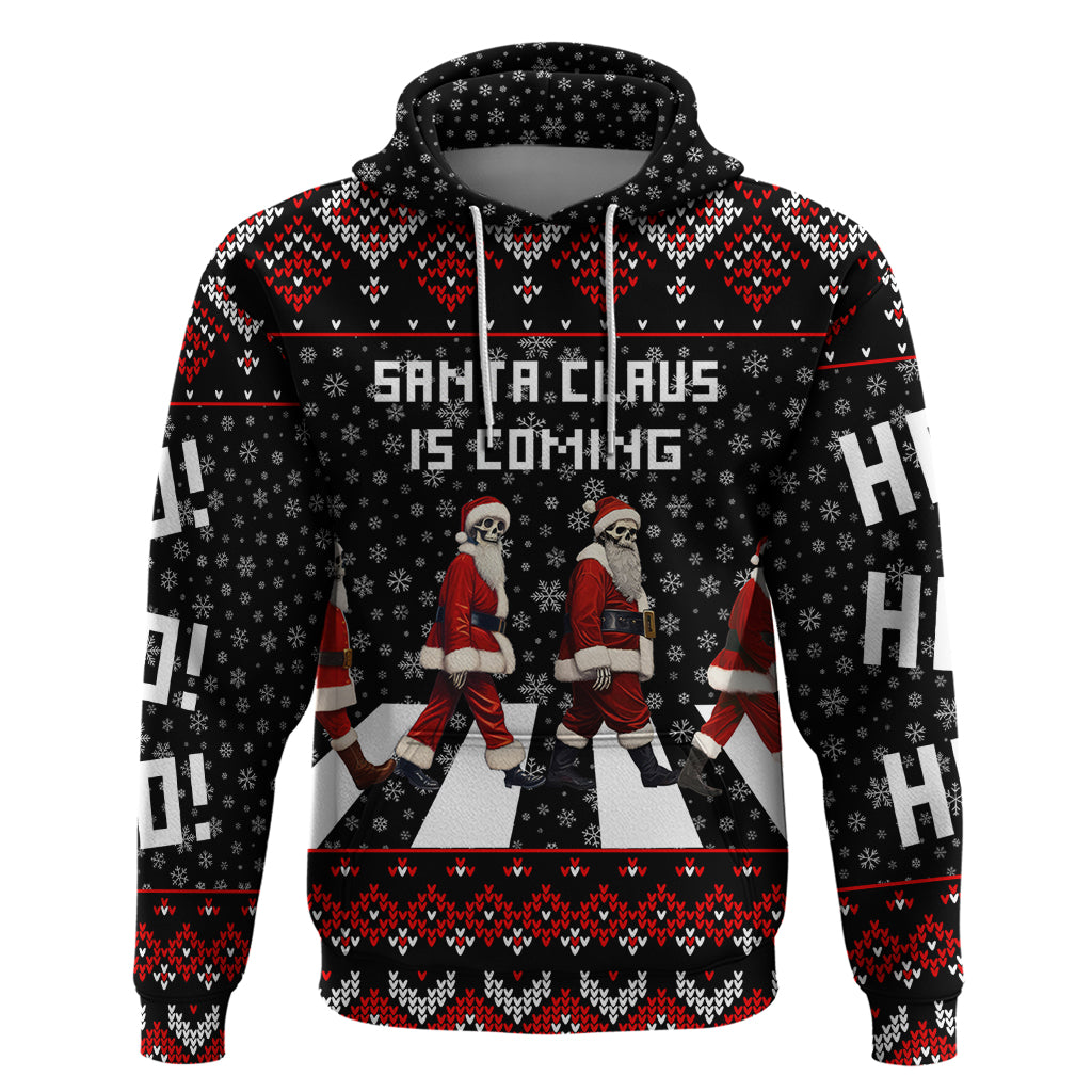 Skeleton Santa Claus Hoodie Santa Claus Is Coming Cross Street DT01
