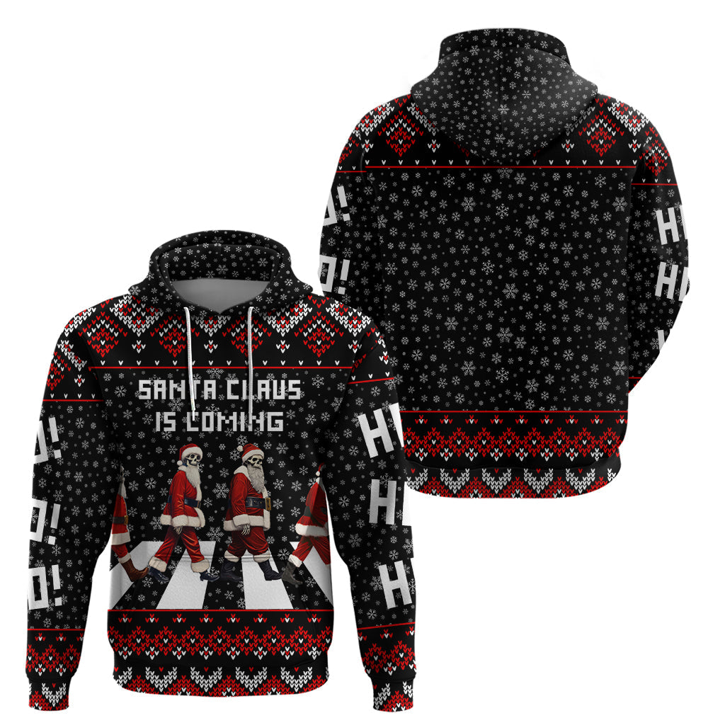 Skeleton Santa Claus Hoodie Santa Claus Is Coming Cross Street DT01