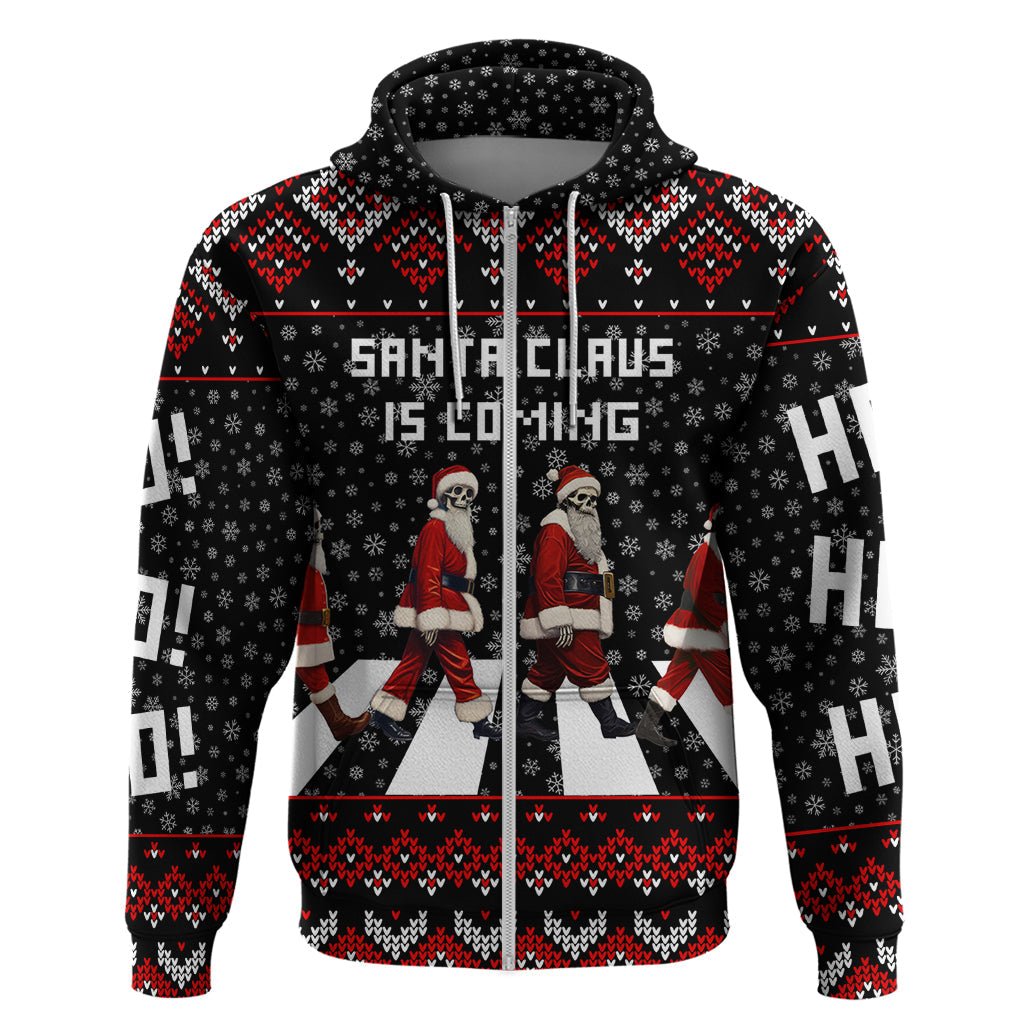 Skeleton Santa Claus Hoodie Santa Claus Is Coming Cross Street DT01