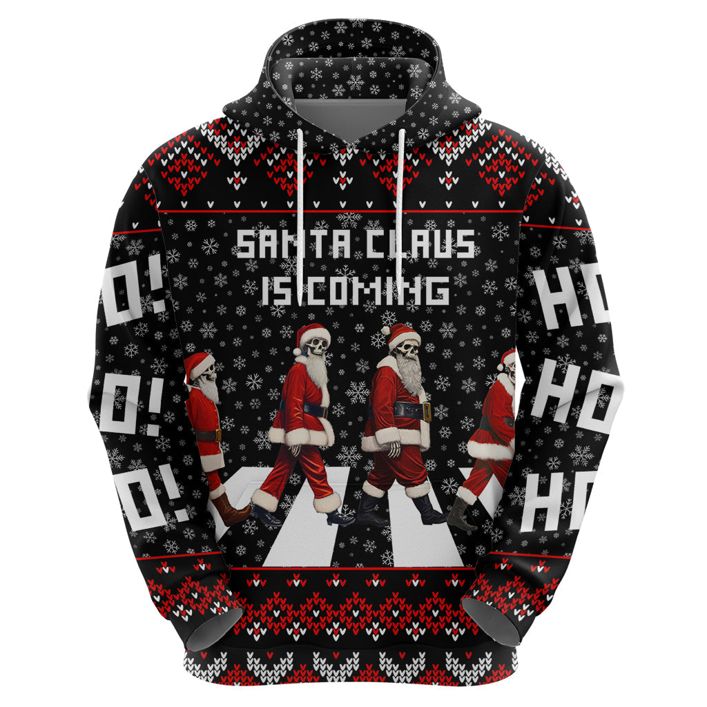 Skeleton Santa Claus Hoodie Santa Claus Is Coming Cross Street DT01