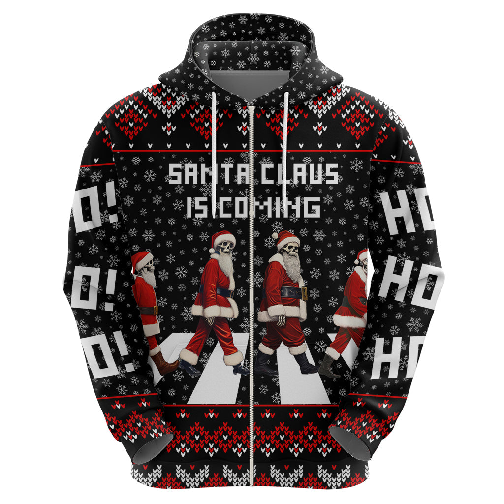 Skeleton Santa Claus Hoodie Santa Claus Is Coming Cross Street DT01