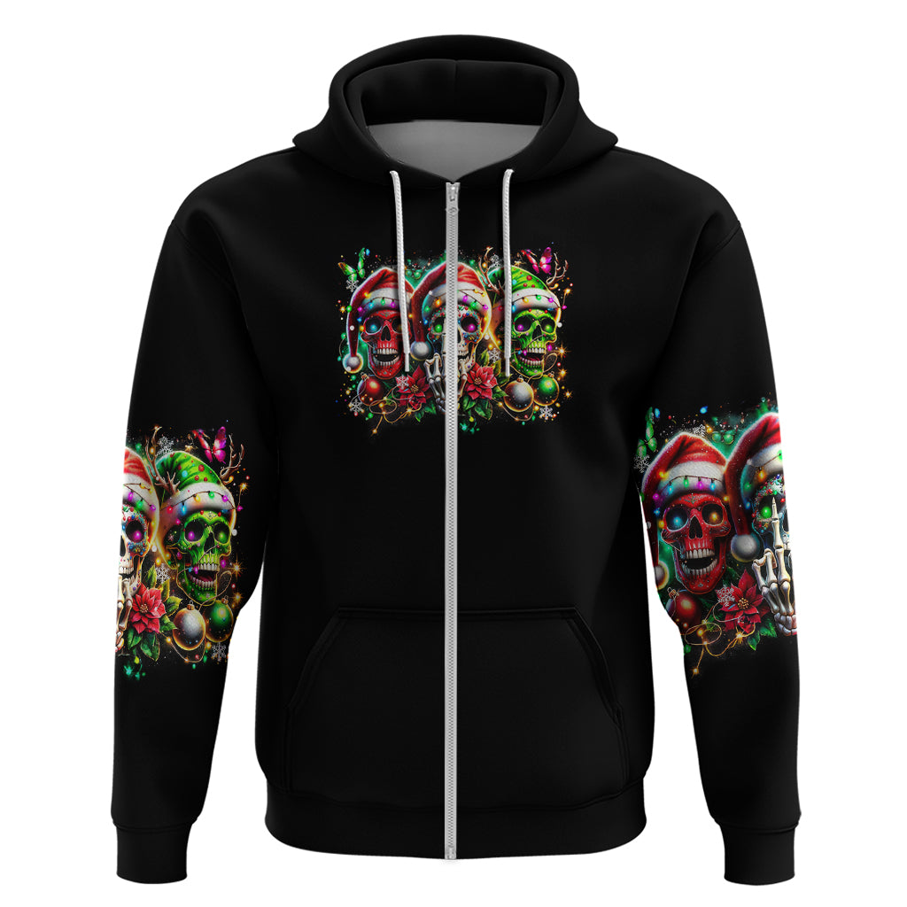 Sugar Skull Santa Hoodie The Good Girl In Me Got Tired So Bitch In Me Came Out DT01