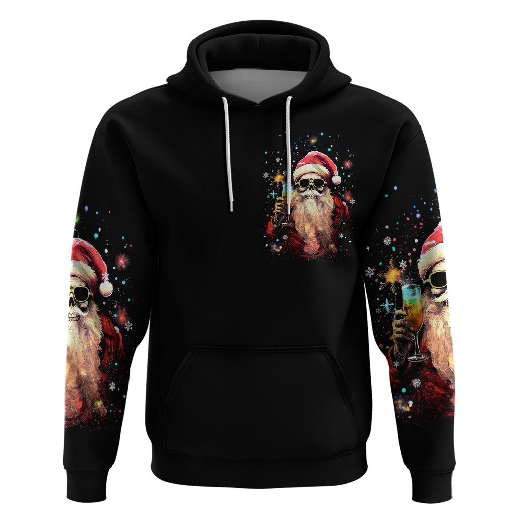 Skeleton Santa Claus Hoodie Whe You're Dead Inside But It's Christmas DT01