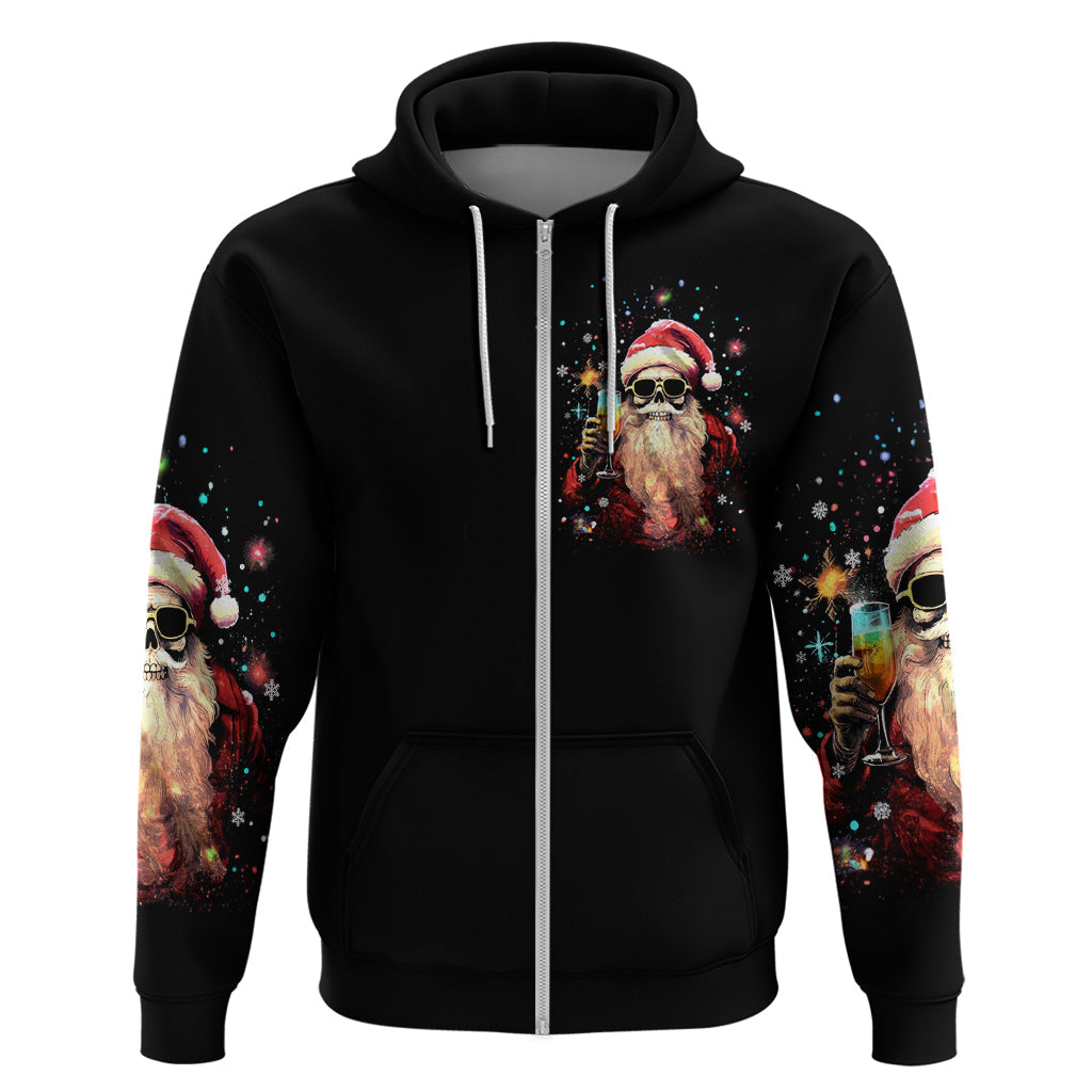 Skeleton Santa Claus Hoodie Whe You're Dead Inside But It's Christmas DT01
