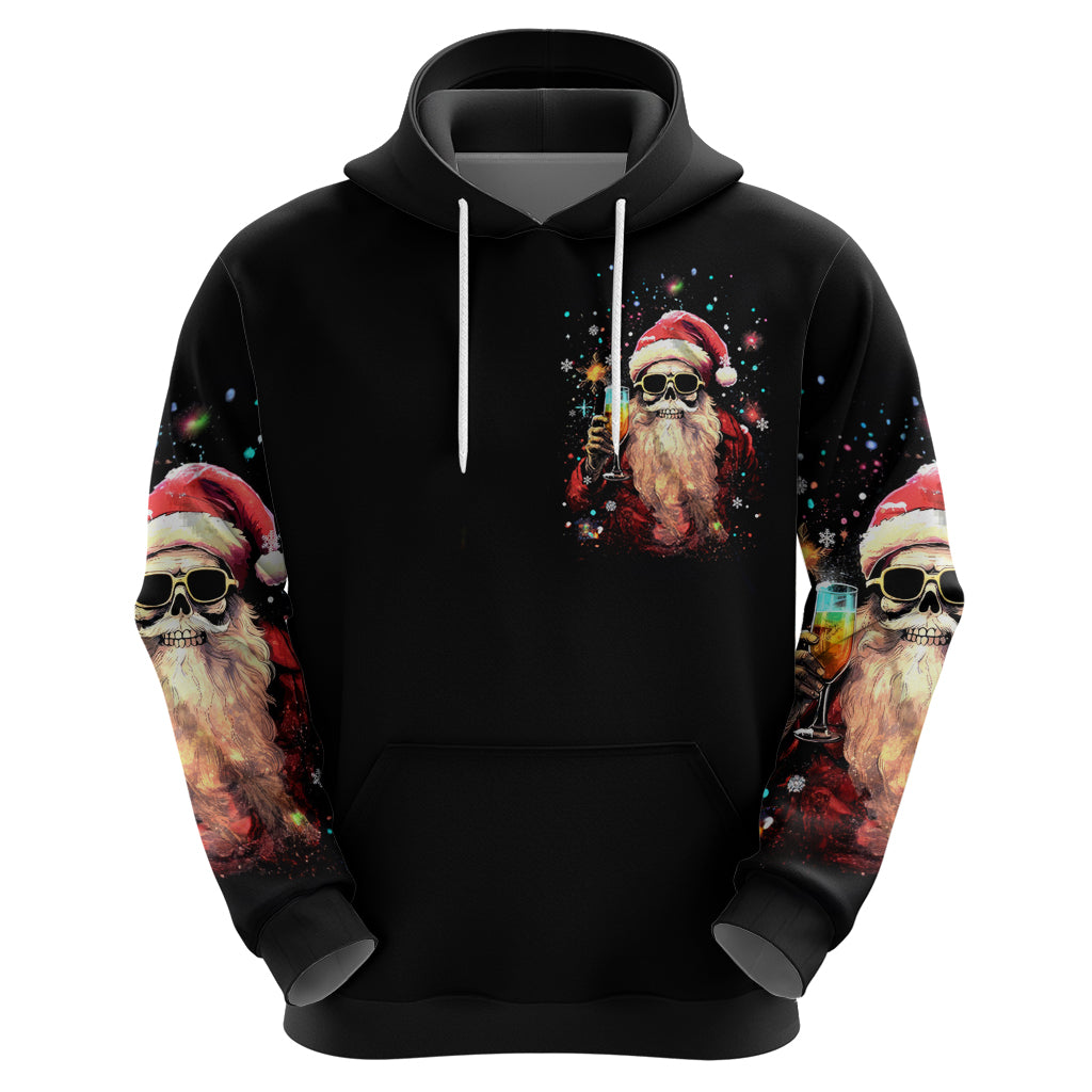 Skeleton Santa Claus Hoodie Whe You're Dead Inside But It's Christmas DT01