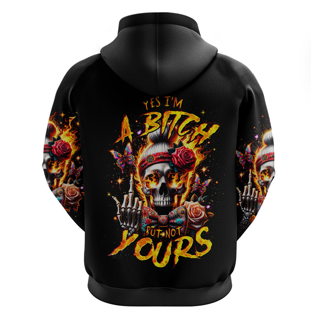Lady Skull Hoodie Yes I'm A Bitch But Not Yours DT01