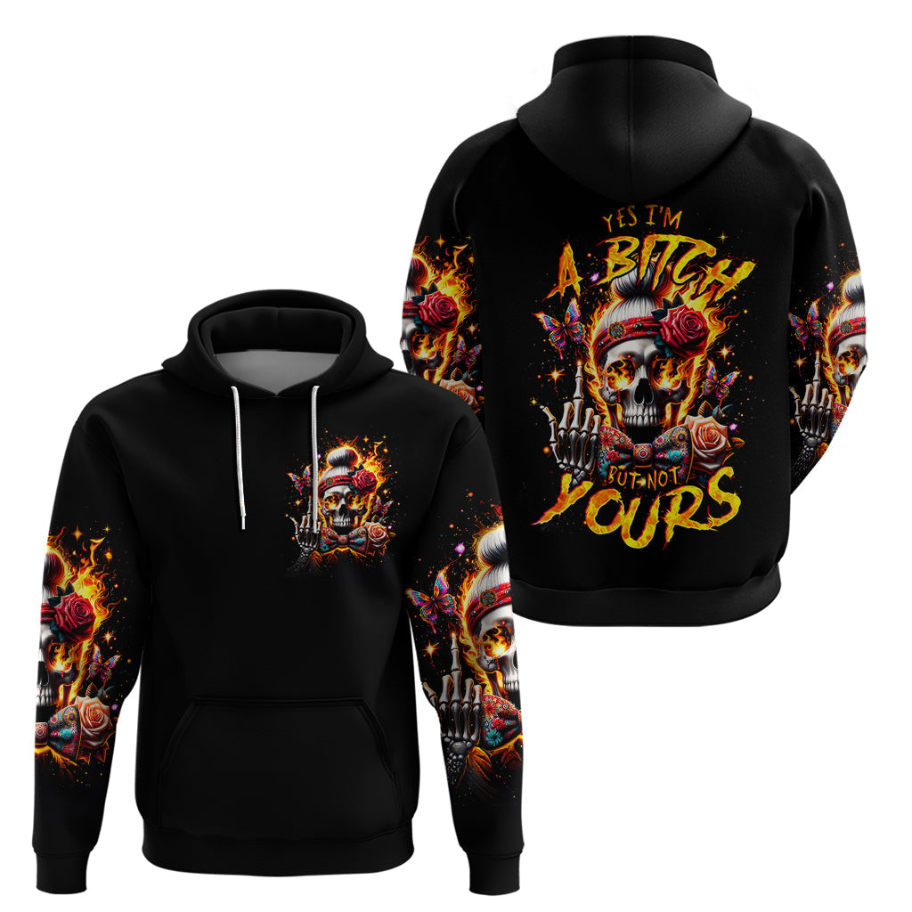 Lady Skull Hoodie Yes I'm A Bitch But Not Yours DT01