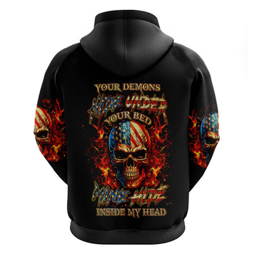 Fire Skull Hoodie My Demon Hide Inside My Head DT01