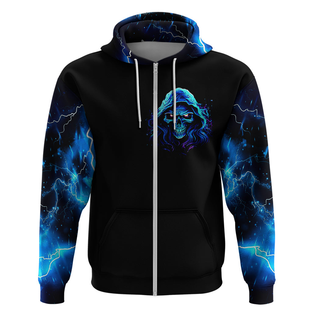 Blue Flame Skull Hoodie Blood Make You Related DT01