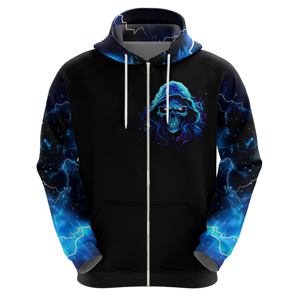 Blue Flame Skull Hoodie Blood Make You Related DT01