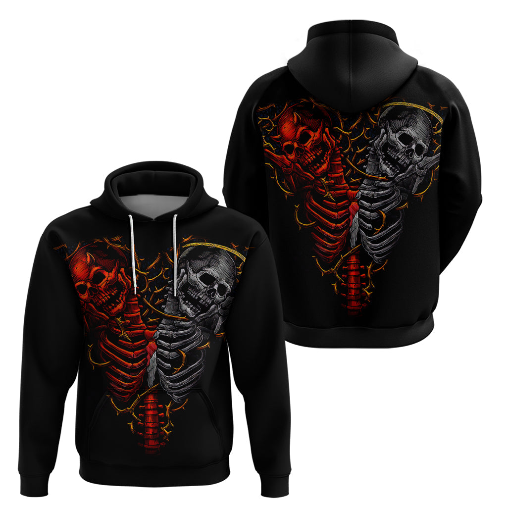 Skull Hoodie Devil And Angel Twin Skull DT01