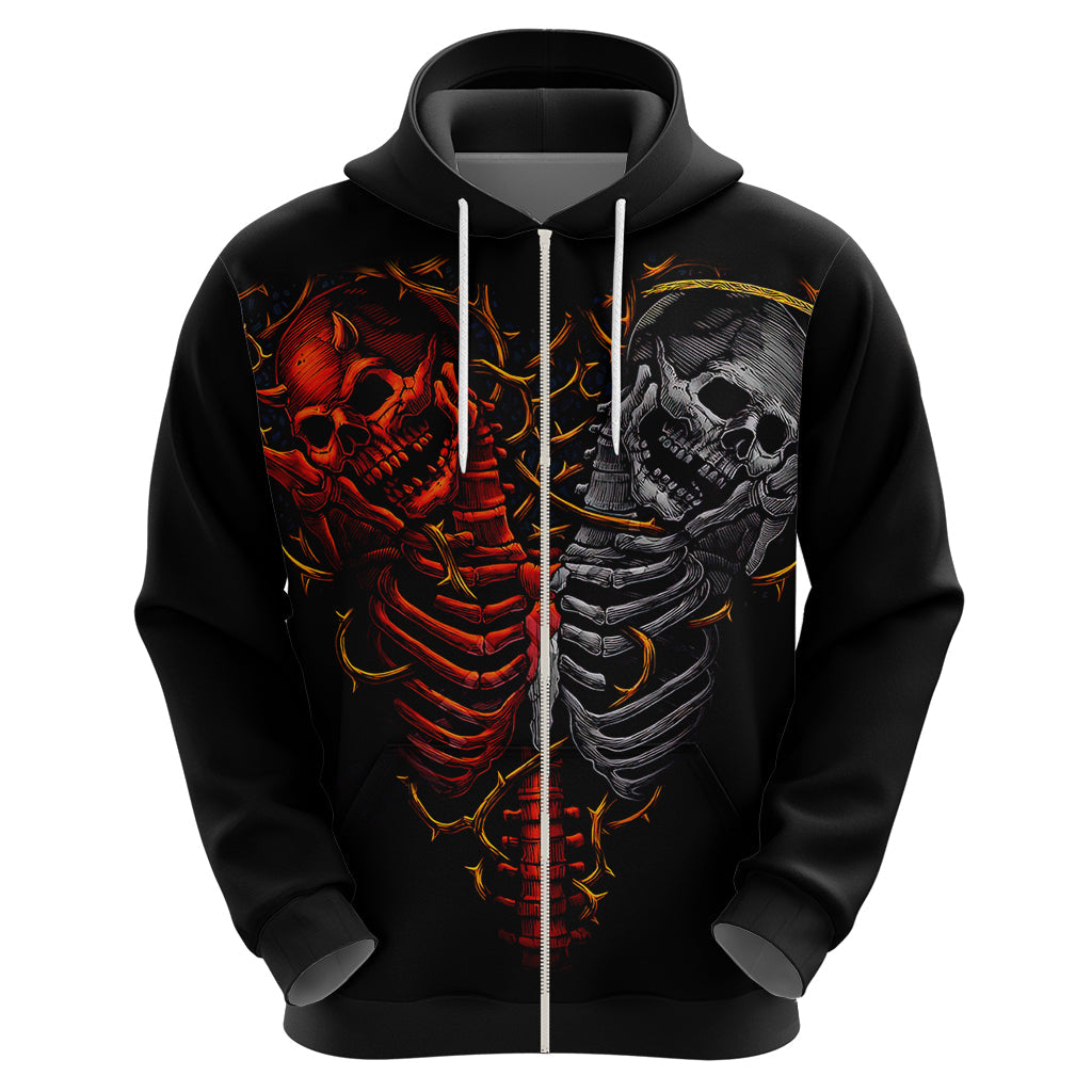 Skull Hoodie Devil And Angel Twin Skull DT01