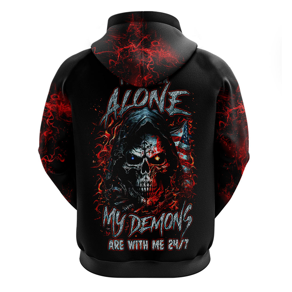 Blood Skull Hoodie I Never Alone My Demon With Me 24/7 DT01