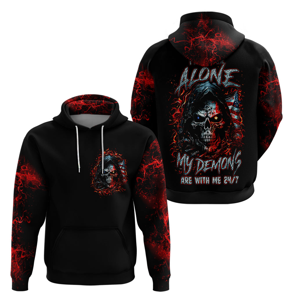 Blood Skull Hoodie I Never Alone My Demon With Me 24/7 DT01