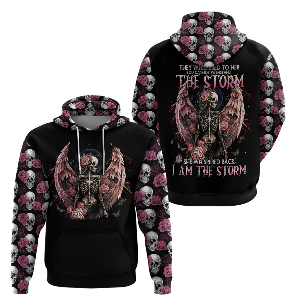 Angel Skull Hoodie She Whispered Back Iam The Storm DT01