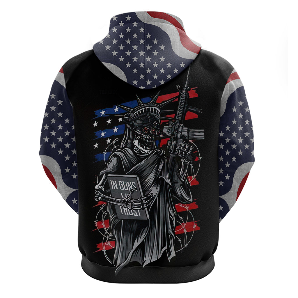 American Skull Hoodie In Gun We Trust DT01