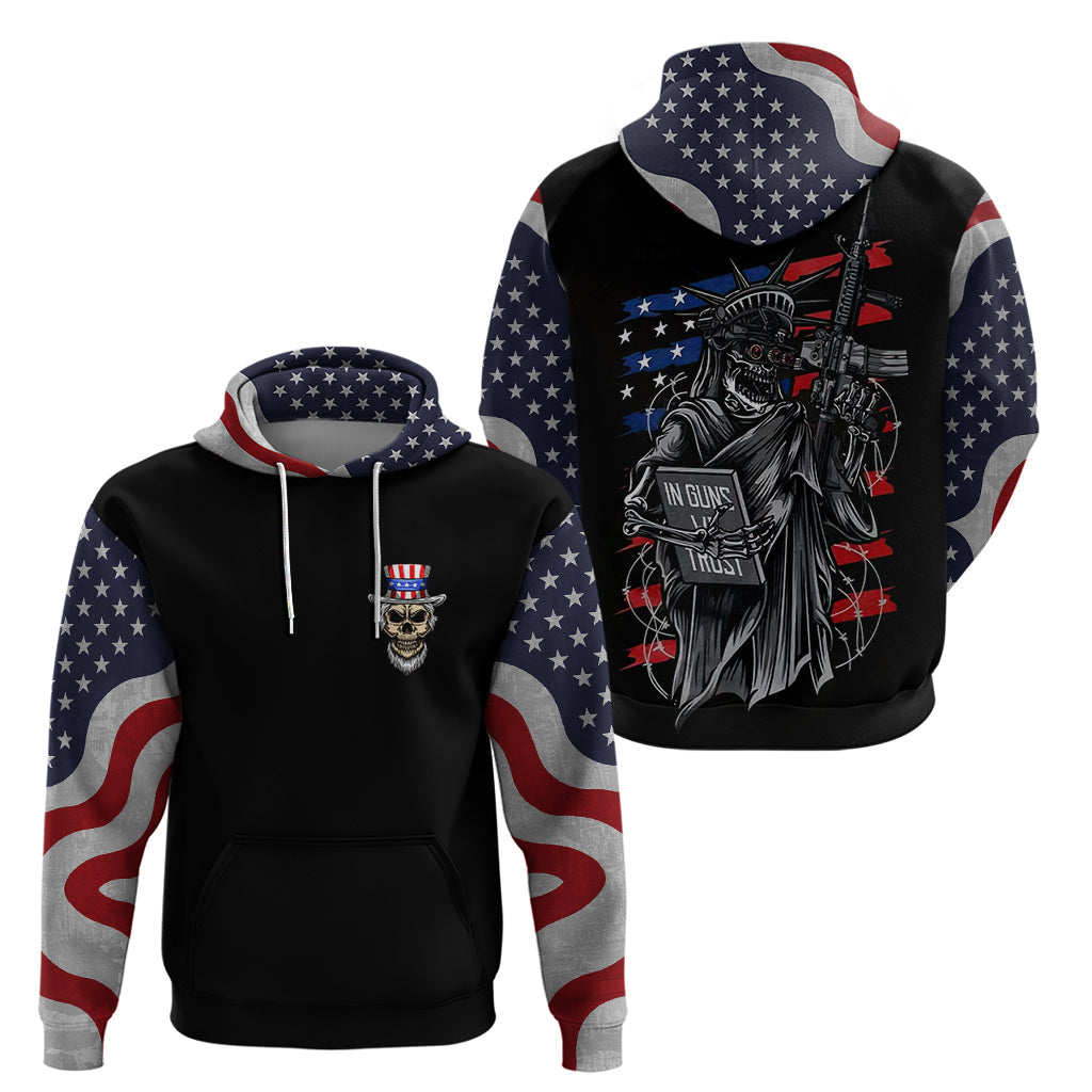 American Skull Hoodie In Gun We Trust DT01