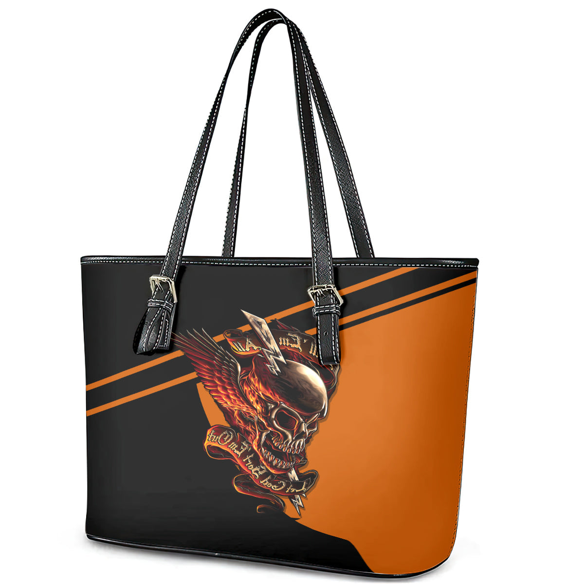 Wings Skull Leather Tote Bag Kill Them All DT01