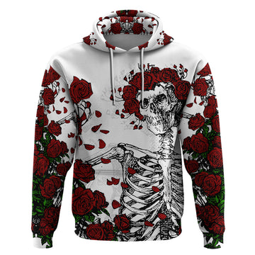 Rose Skull Hoodie Rose Skull Day Of The Dead DT01