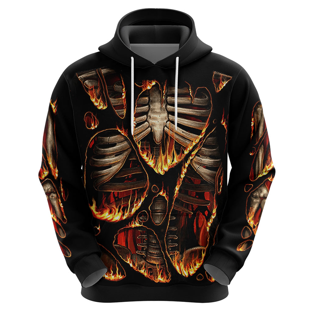 Flame Skull Hoodie Flame Skeleton Inside My Body DT01