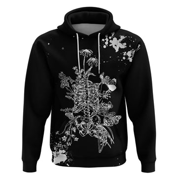 Rose Skull Hoodie White Rose Skull Day Of The Dead DT01