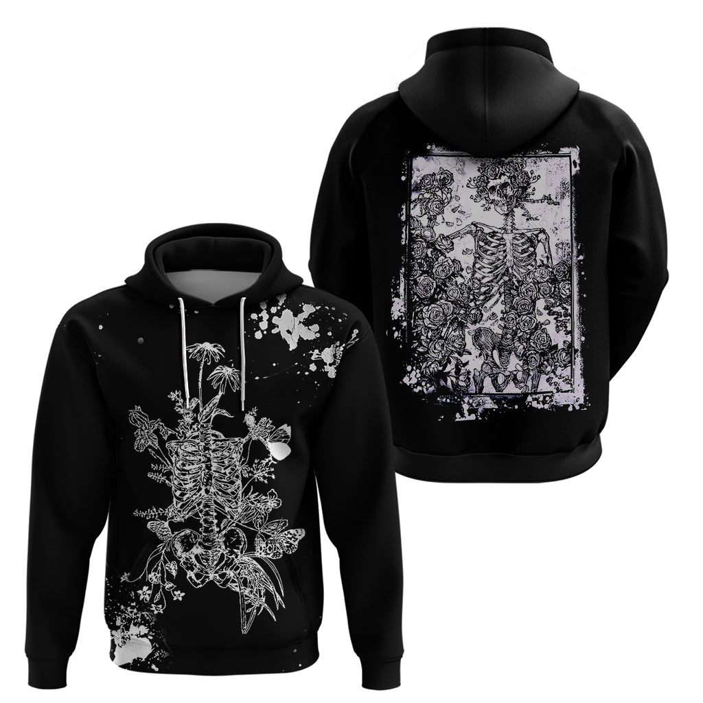 Rose Skull Hoodie White Rose Skull Day Of The Dead DT01