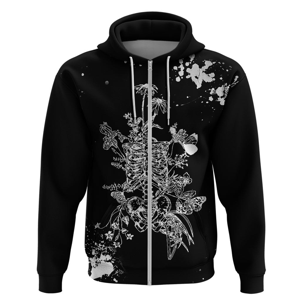 Rose Skull Hoodie White Rose Skull Day Of The Dead DT01