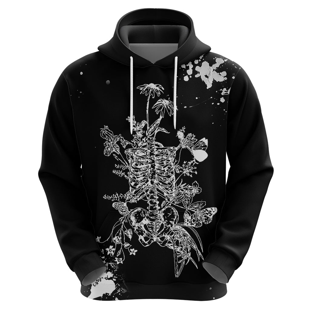 Rose Skull Hoodie White Rose Skull Day Of The Dead DT01