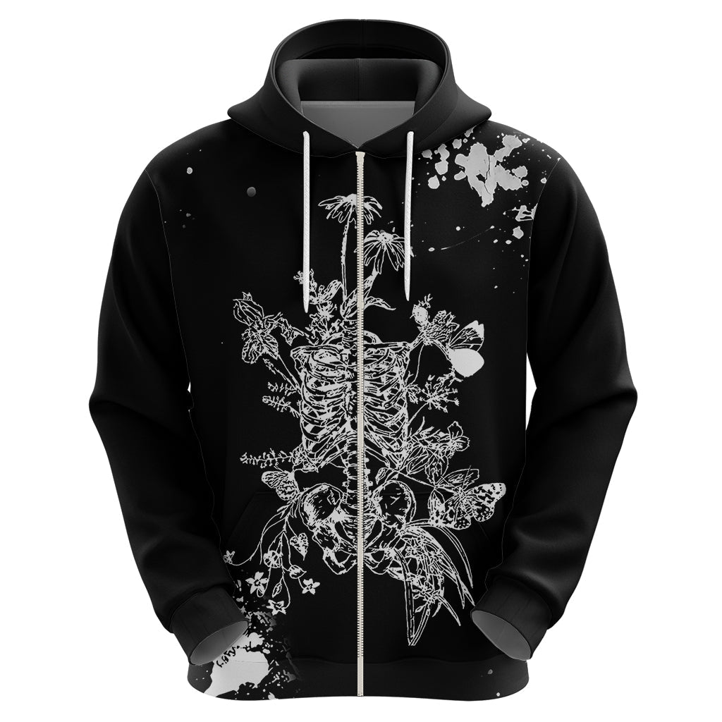 Rose Skull Hoodie White Rose Skull Day Of The Dead DT01