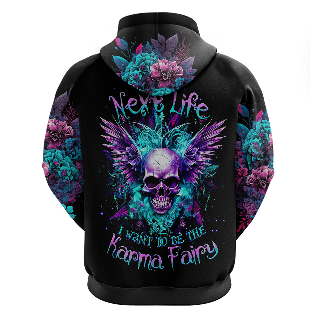 Wings Skull Hoodie Want To Be Karma Fairy Rose Skull DT01