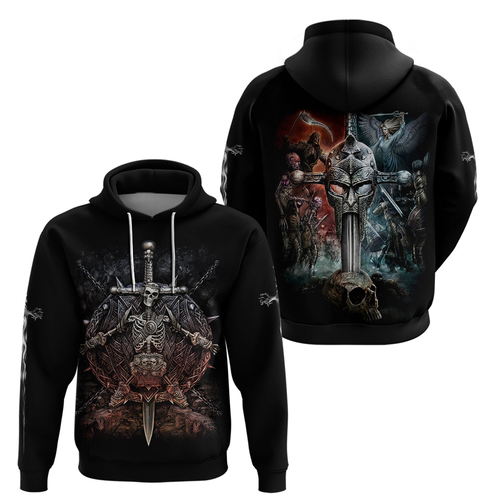Warrior Skull Hoodie Skull Warrior Viking DT01