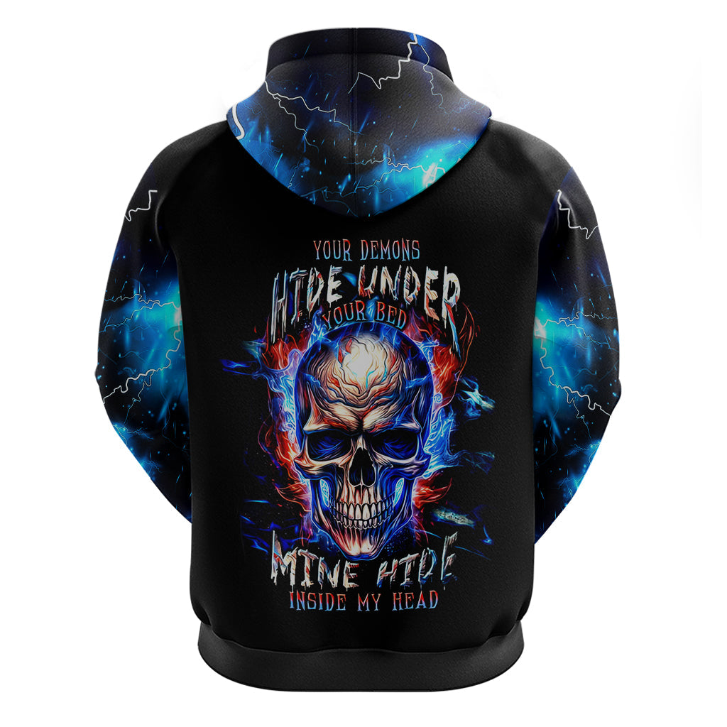 Fire Skull Hoodie Your Demon Hide Under Your Bed DT01