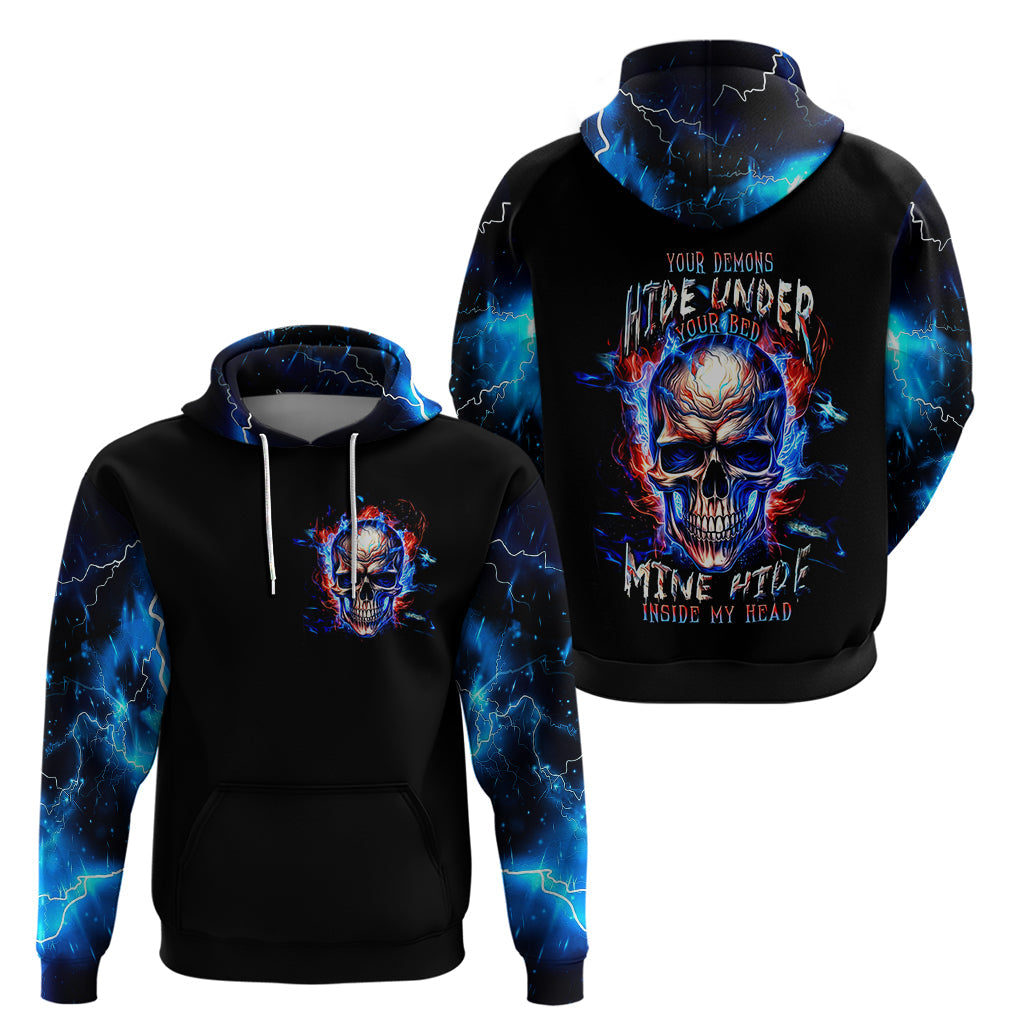 Fire Skull Hoodie Your Demon Hide Under Your Bed DT01