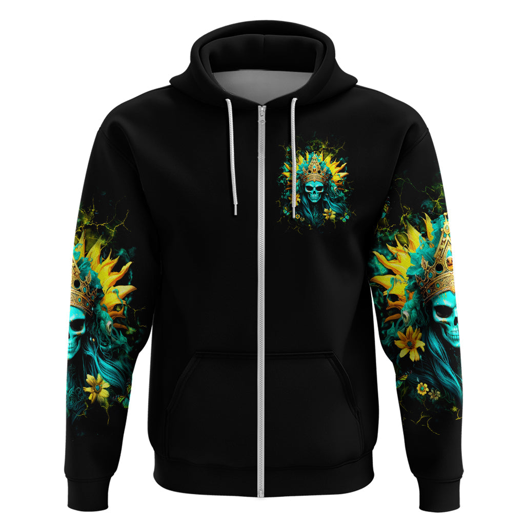 Sunflower Skull Hoodie Bitch I'm Not A Princess I'm The Fucking Queen DT01