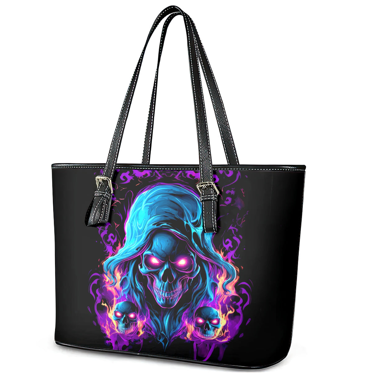 Flame Skull Leather Tote Bag Did I Piss You Off That Great At Least I'm Doing Something Right DT01