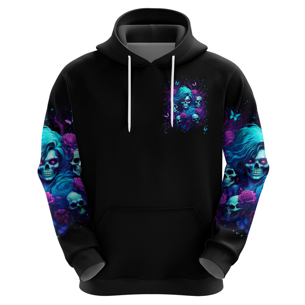 Rose Skull Hoodie I'm Never Alone My Demon Are With Me 24/7 DT01