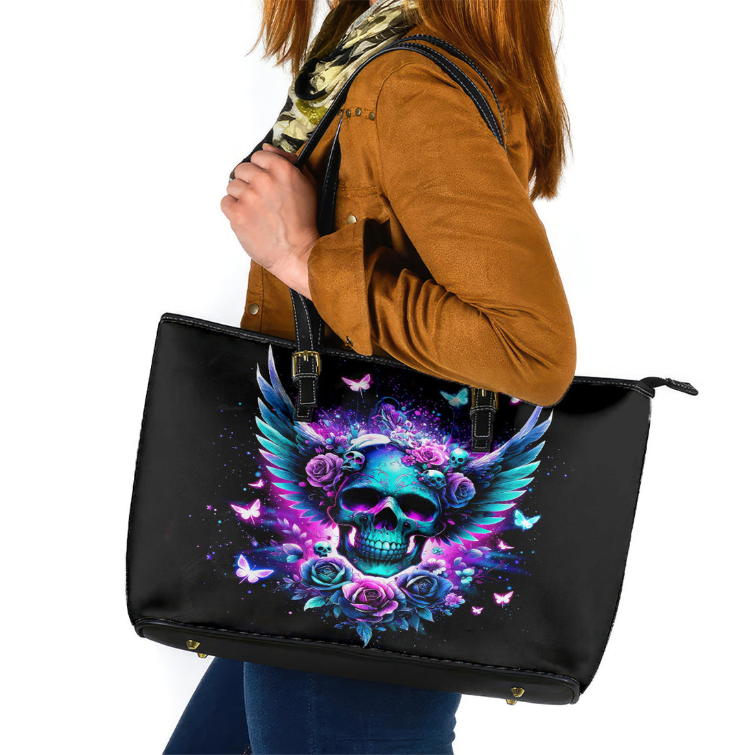 Skull Wings Leather Tote Bag So The Bitch In Me Came Out To Play DT01