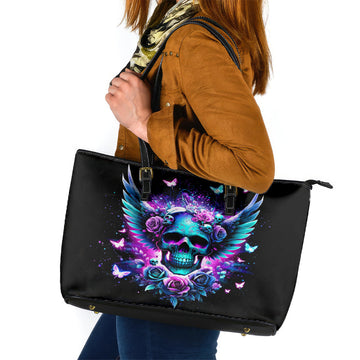 Skull Wings Leather Tote Bag So The Bitch In Me Came Out To Play DT01