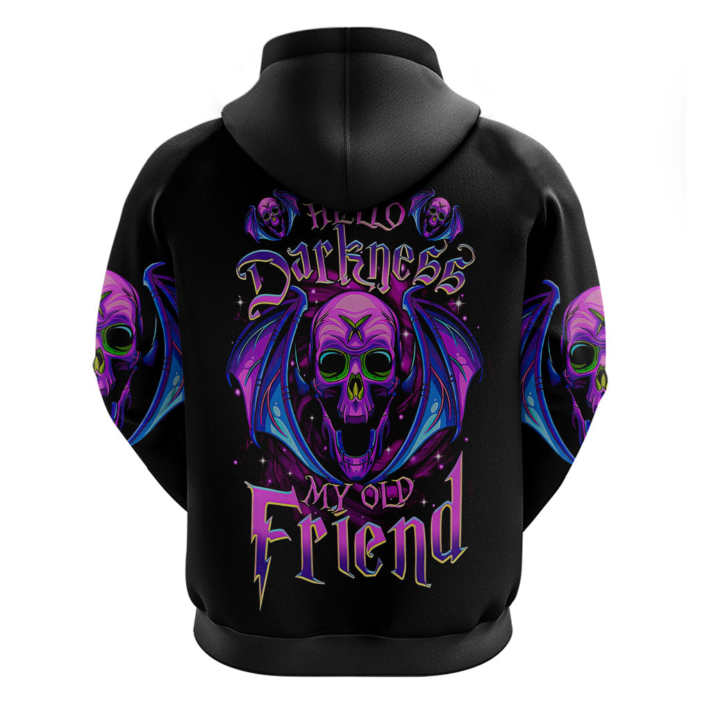 Bat Skull Hoodie Bat Skull Hello Darkness My Old Friend DT01