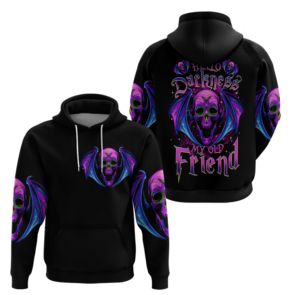 Bat Skull Hoodie Bat Skull Hello Darkness My Old Friend DT01