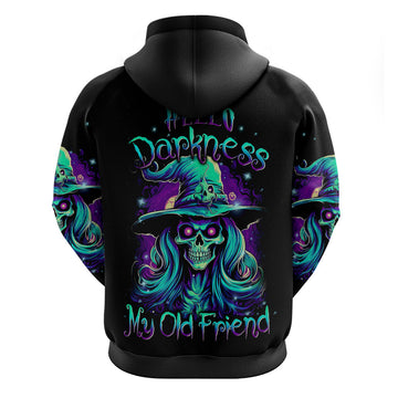 Witch Skull Hoodie Skull Witch Hello Darkness My Old Friend DT01